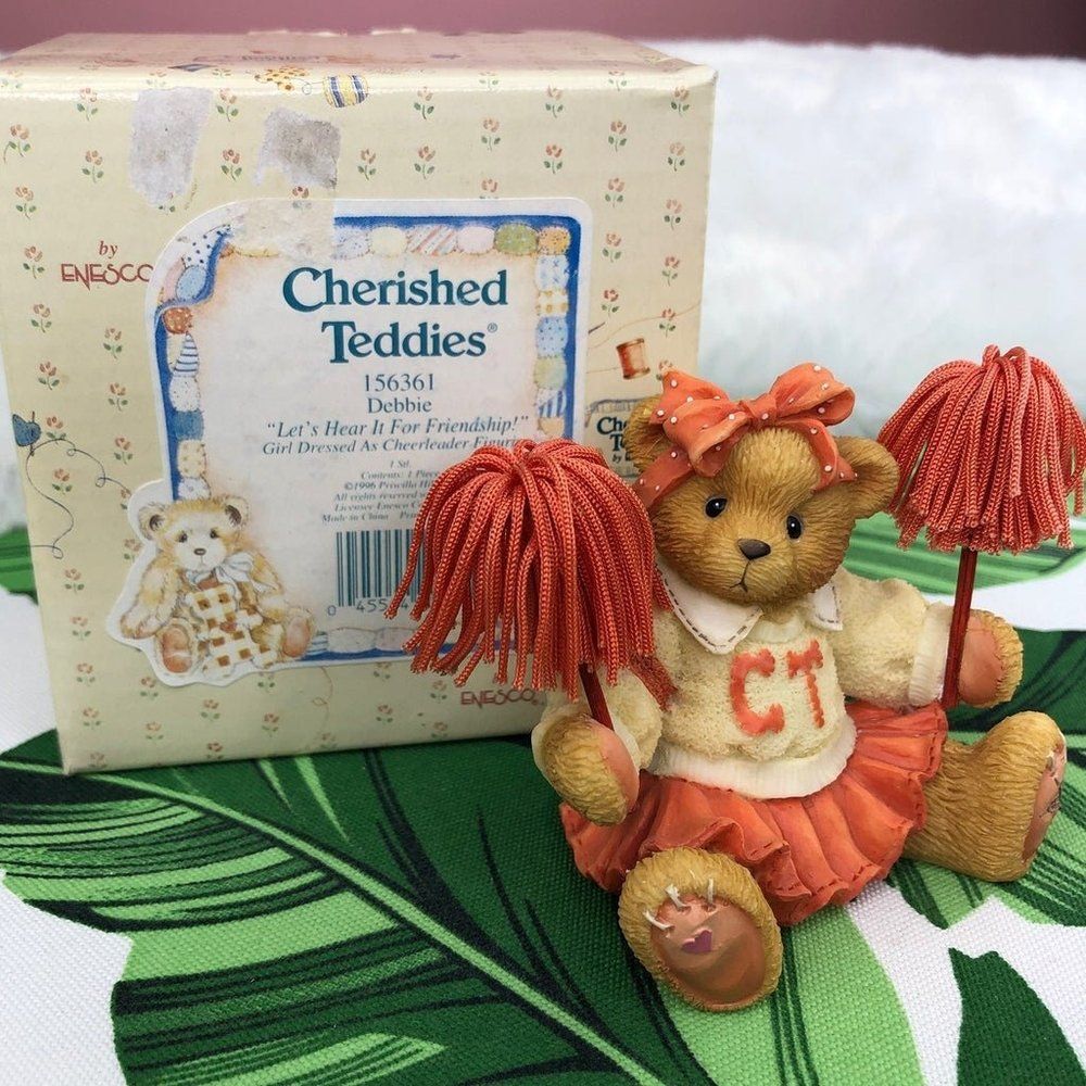 Cherished Teddies Debbie "Let's Hear It For Friendship" Cheerleader Bear ENESCO
